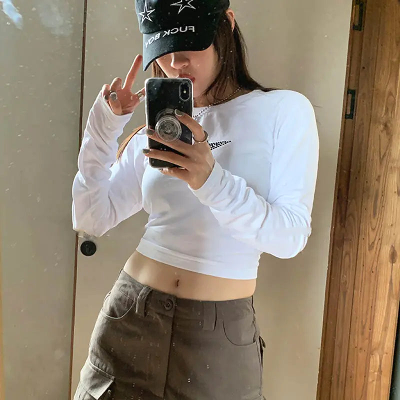 GothFlex Crop: Y2K Vibes, Harajuku Heat